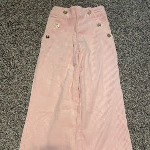 Janie and Jack pink corduroy wide leg sailor style pants